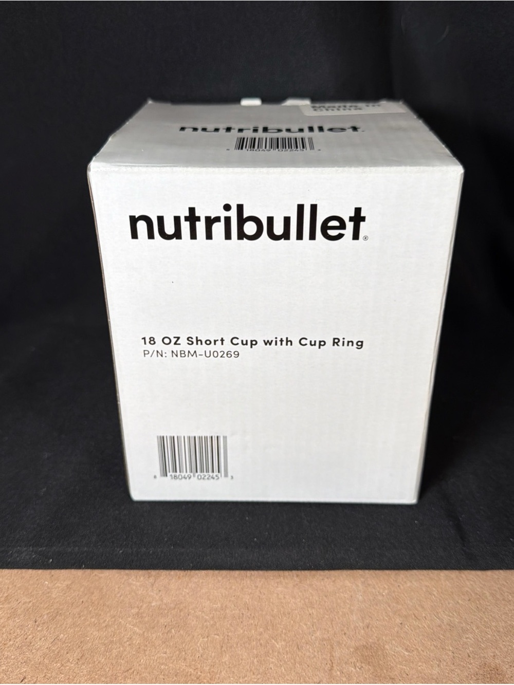 NIB Nutribullet 18 Ounce Short Cup - Standard Lip Ring, Clear/Gray (NBM-U0269)